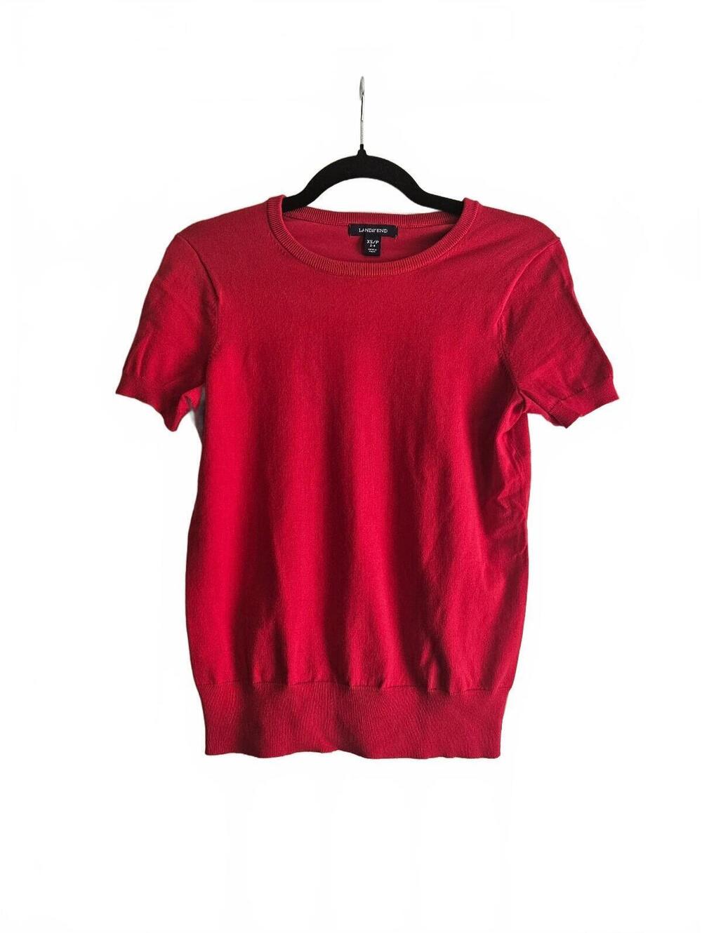 Lands' End Short Sleeve Crewneck Sweater Tee-XSP-Classic 90s Americana Style